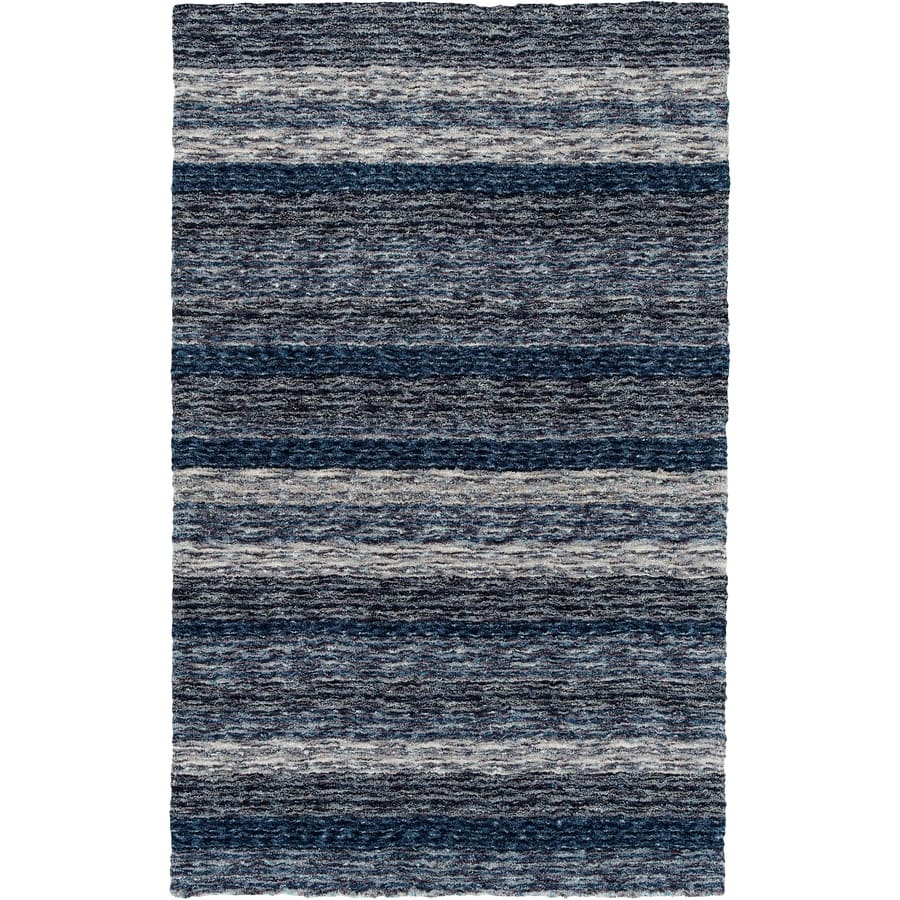 Addison Sanibel Striped Grey Shag Area Rug
