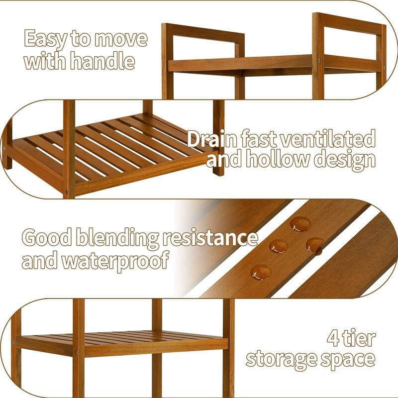 Standing Shelves Shower Caddy - 15.75"D x 12.02"W x 43.3"H