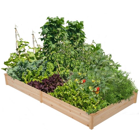 Yaheetech Wooden Raised Garden Bed Single Deck Greenhouse Planter - 92.3 x 47.4 x 9.9 inch (LxWxH)