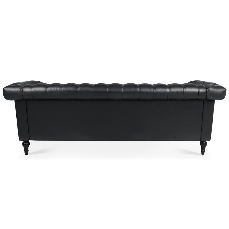 Traditional 3-Seat Sofa with Square Arms and Removable Cushion