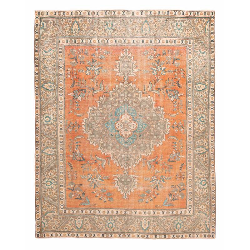 ECARPETGALLERY Hand-knotted Antalya Vintage Dark Copper Wool Rug - 9'9 x 11'10