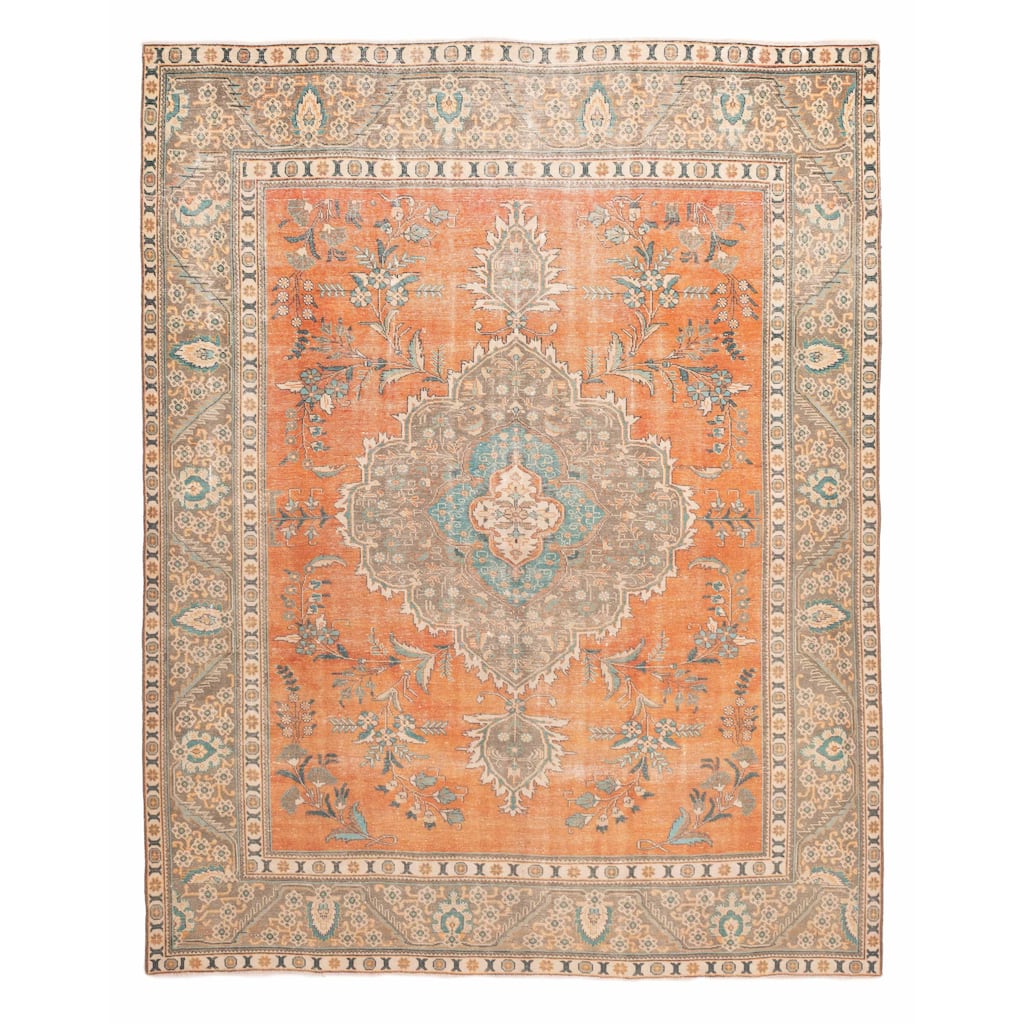 ECARPETGALLERY Hand-knotted Antalya Vintage Dark Copper Wool Rug - 9'9 x 11'10