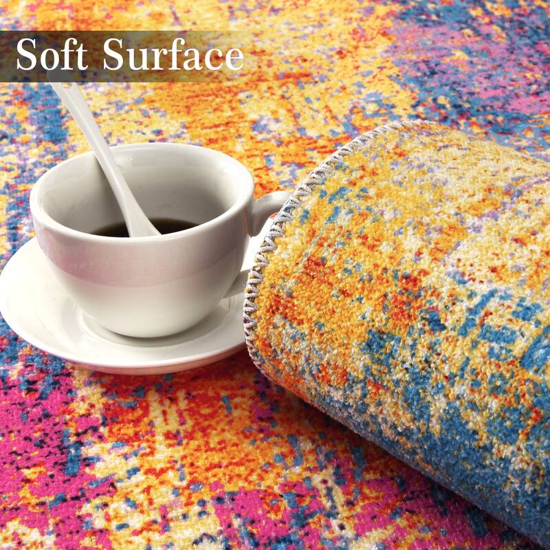 Garvee Area Rug Modern Abstract Area Rug Stain Resistant Non-Slip Rug