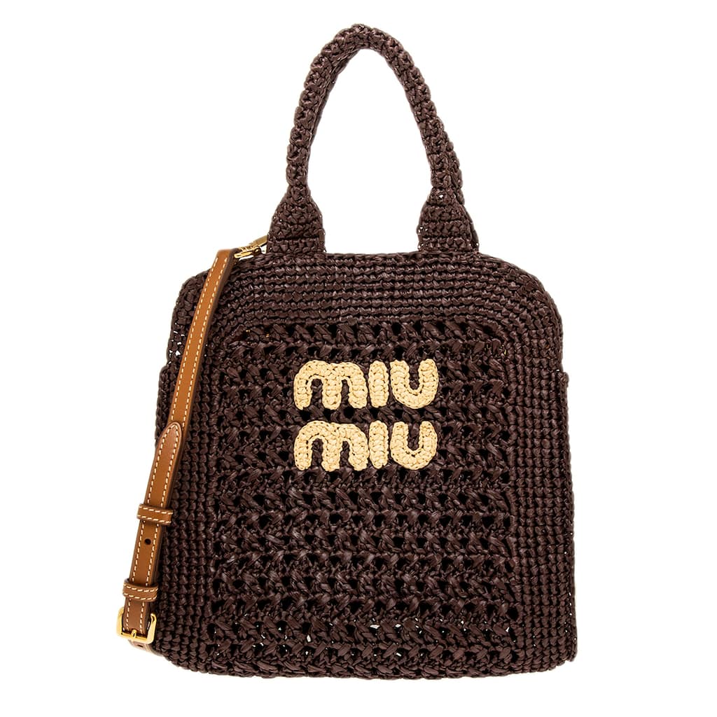 Miu Miu Raffia Woven Tote