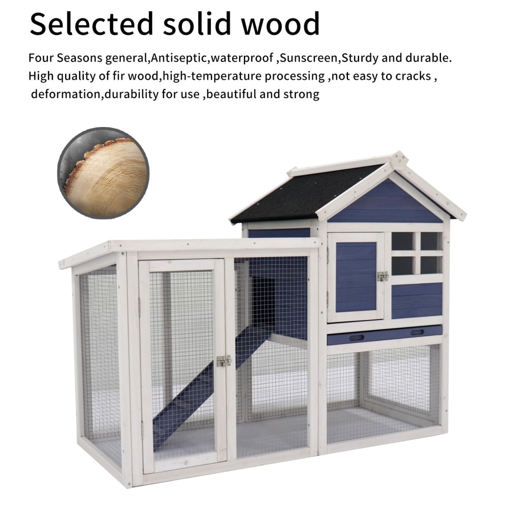 Wooden Chicken Coop Hen House Bunny Wood Hutch Poultry Cage