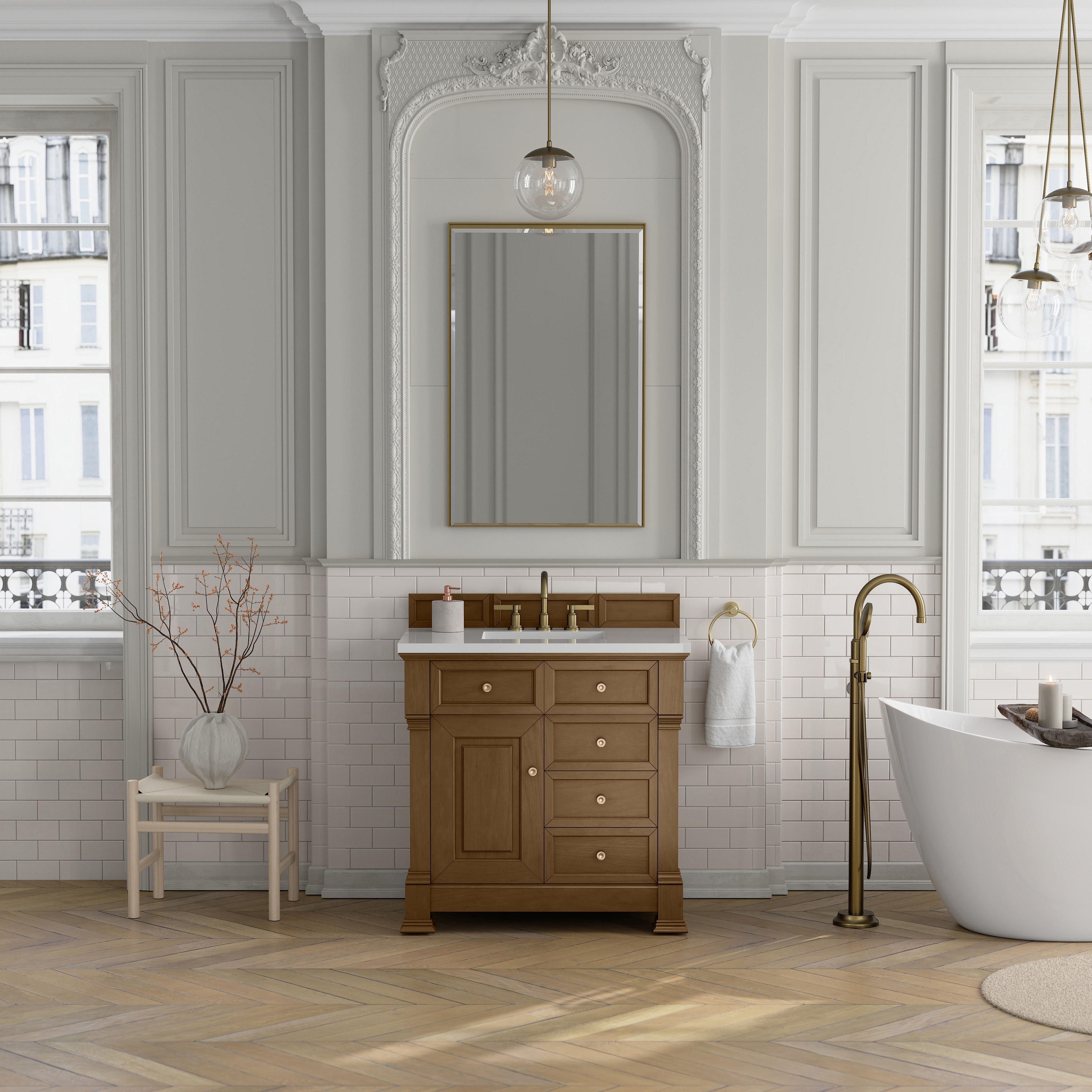 James Martin Vanities Brookfield 36" Single Vanity, Honey Oak