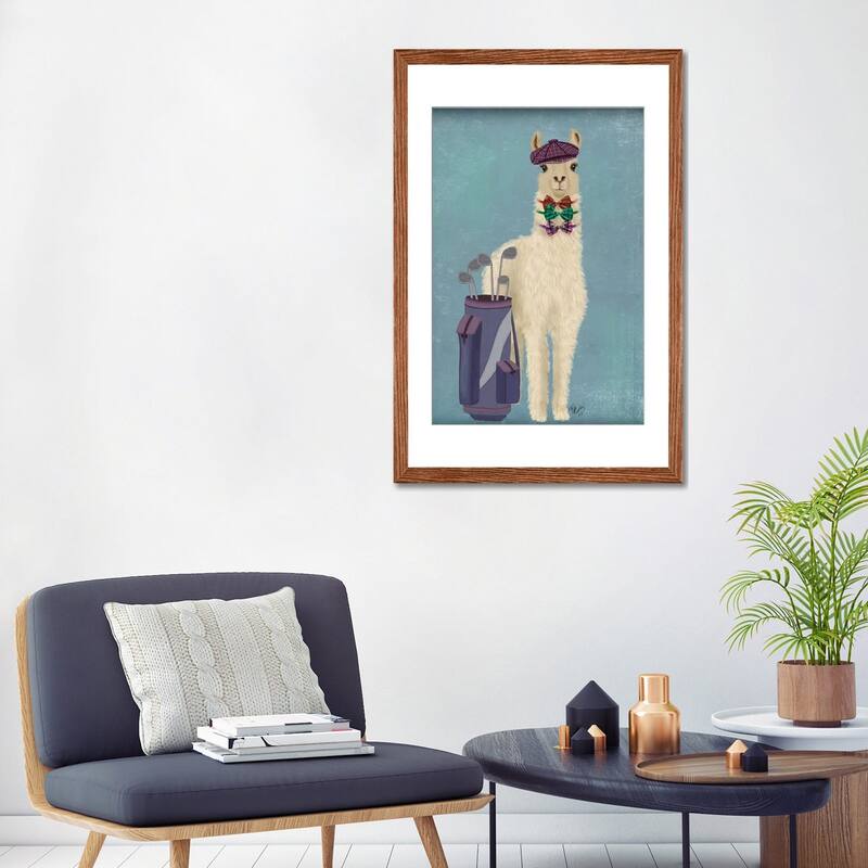 iCanvas "Llama Golfing" by Fab Funky