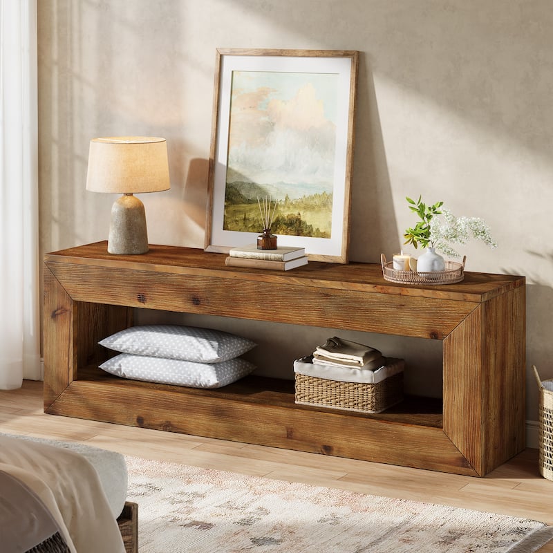 Farmhouse TV Console with Storage