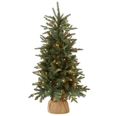 4-foot Burlap Tree with Clear Lights
