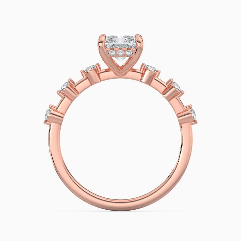 Auriya 14k Gold Radiant Lab Grown Diamond Station Hidden Halo Engagement Ring 1.00 to 5.00 ct. tw. (F-G, VS)