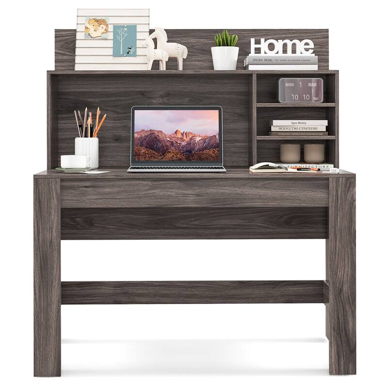 Gymax Home Office Computer Desk Study Table Writing Workstation Hutch