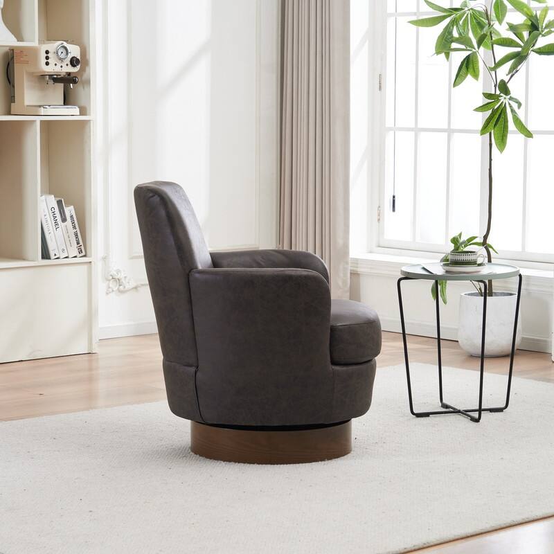 Sofa and Comfortable Swivel Barrel Chair with Gold Stainless Steel Base 