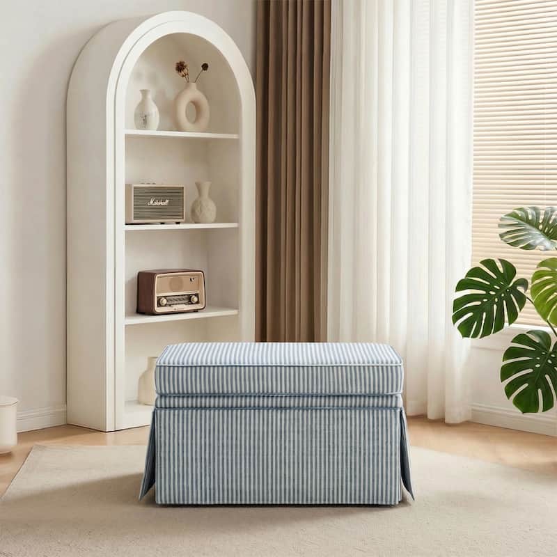 Skirted Oversized Storage Ottoman