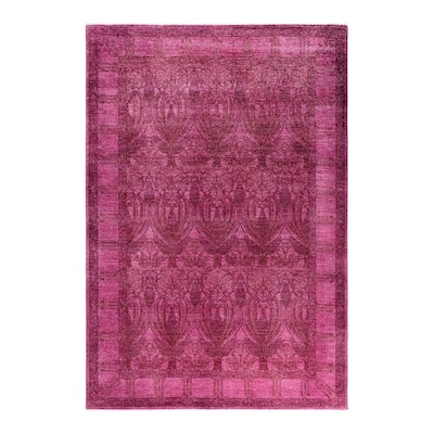 Contemporary Overdyed Wool Hand Knotted Area Rug - 6' 2" x 8' 10"
