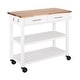preview thumbnail 1 of 5, Seville Classics Acacia Top Kitchen Cart Portable - Wood