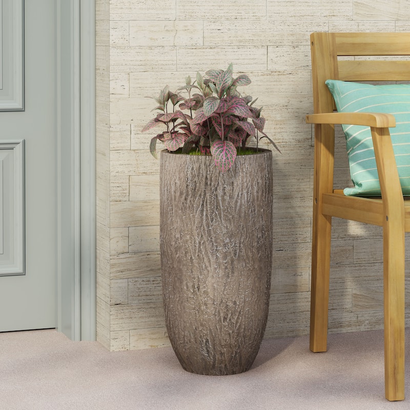 Greg Outdoor Cast Stone Outdoor Planter by Christopher Knight Home