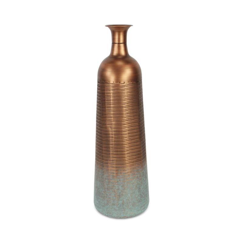 Tapered Vase Tabletop Decoration Copper Toned Metal - Large - 28.25"