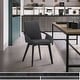 preview thumbnail 15 of 14, Greisen Modern Upholstered Wood Dining Room Chair Charcoal Fabric