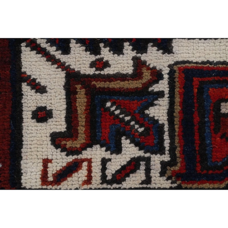 Hand Knotted Oriental 100% Wool Carpet Traditional Medallion Oranges & Rust Heriz Area Rug - 11' 0'' X 7' 10''