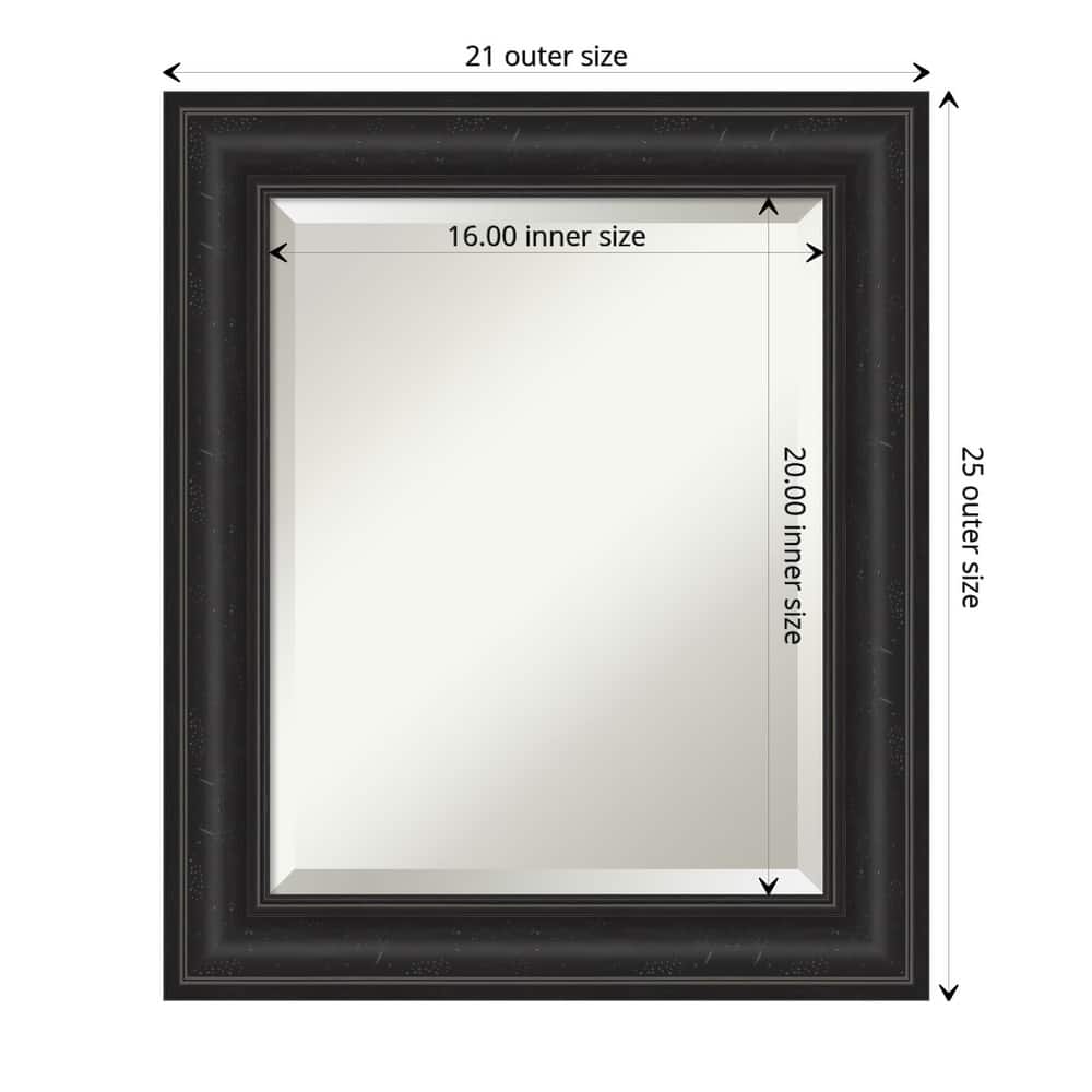 Beveled Bathroom Wall Mirror - Shipwreck Black Frame
