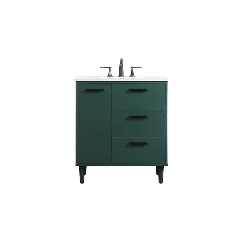 Space 24 - 30 Inch Single Bathroom Vanity - Green - 30 Inches