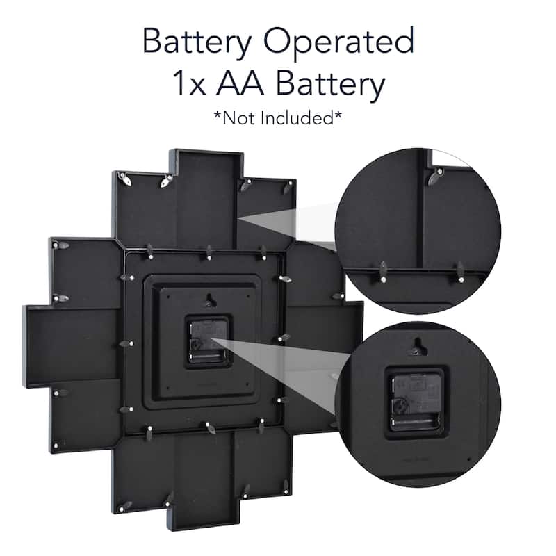 American Art Decor Picture Frame Collage Wall Clock 12 Photo Display Slots