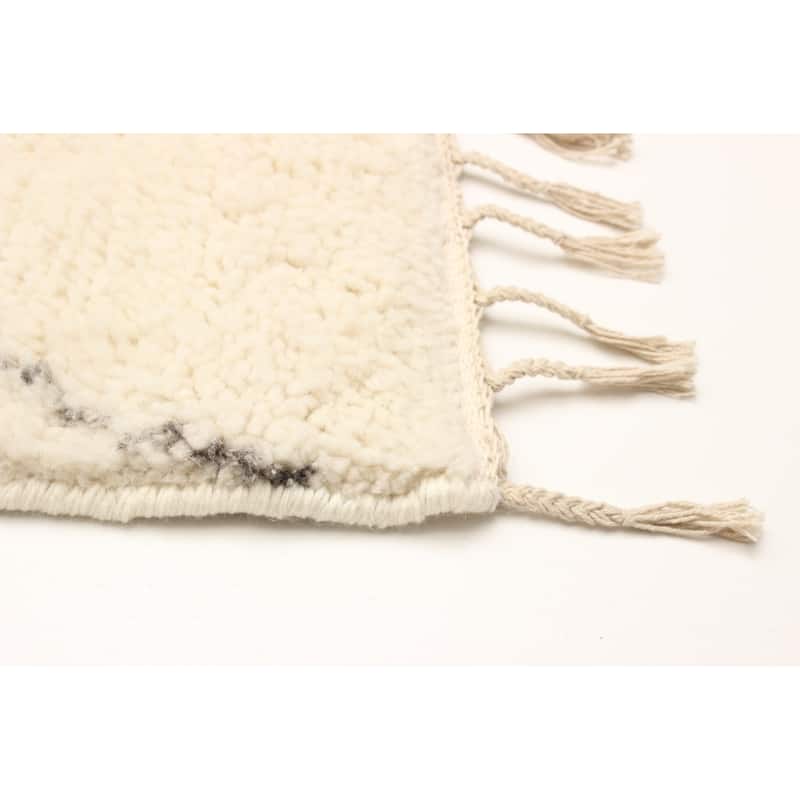 ECARPETGALLERY Hand-knotted Tangier Cream Wool Rug - 2'6 x 11'8