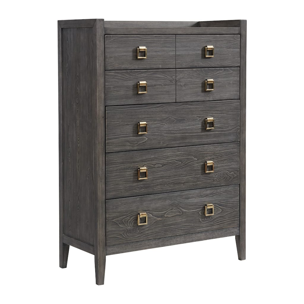 Portia 55" Tall Bedroom Chest with 5 Drawers, Brushed Brindle