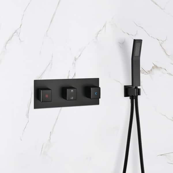 Topcraft Matte Black Shower Faucet Set Shower System Bed Bath