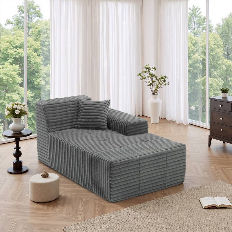 Plush Oversized L-Shape Chaise Lounge