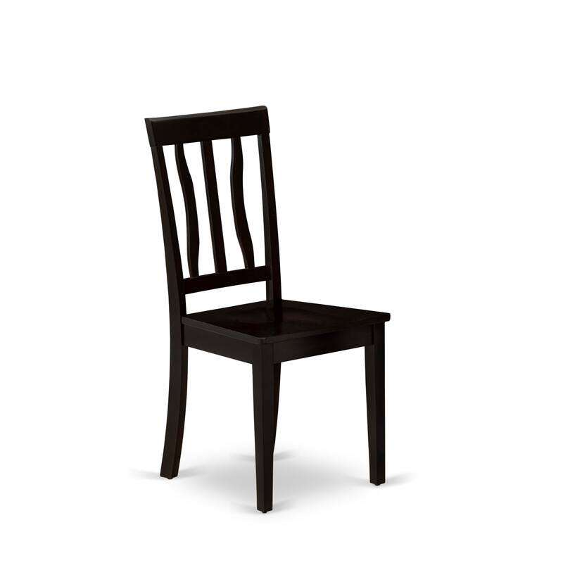 East West Furniture Dining Set Contains a Square Dining Table with Butterfly Leaf and 4 Kitchen Chairs with a Bench, Cappuccino