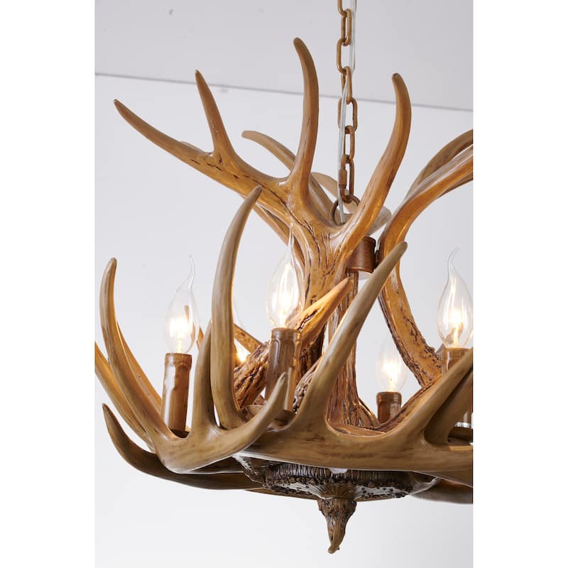 6 Light Natural Horn Color Antelope Antler Lighting