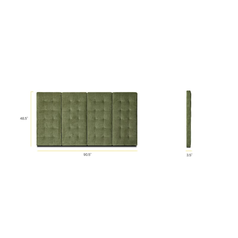 Poly & Bark Napa Fabric Headboard in Distressed Green Velvet