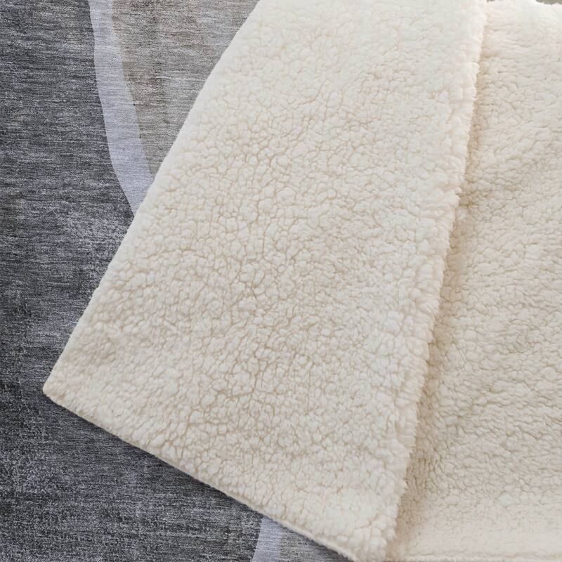 Premium Machine Washable Casual Contemporary Sherpa Throw Blanket