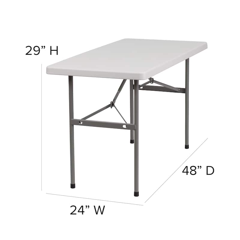 24"W x 48"D White Plastic Folding Indoor-Outdoor Training Table
