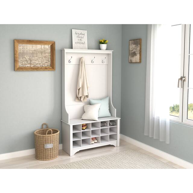 Prepac Hall Tree with Bench and Shoe Storage