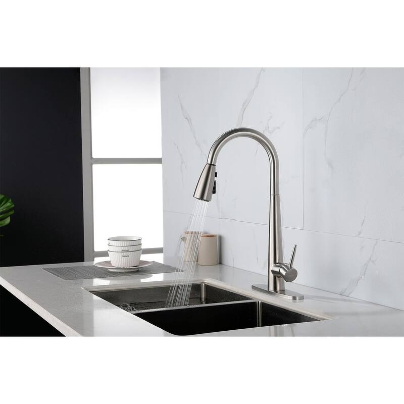 Modern Stainless Steel Kitchen Faucetswith Pull Down Sprayer