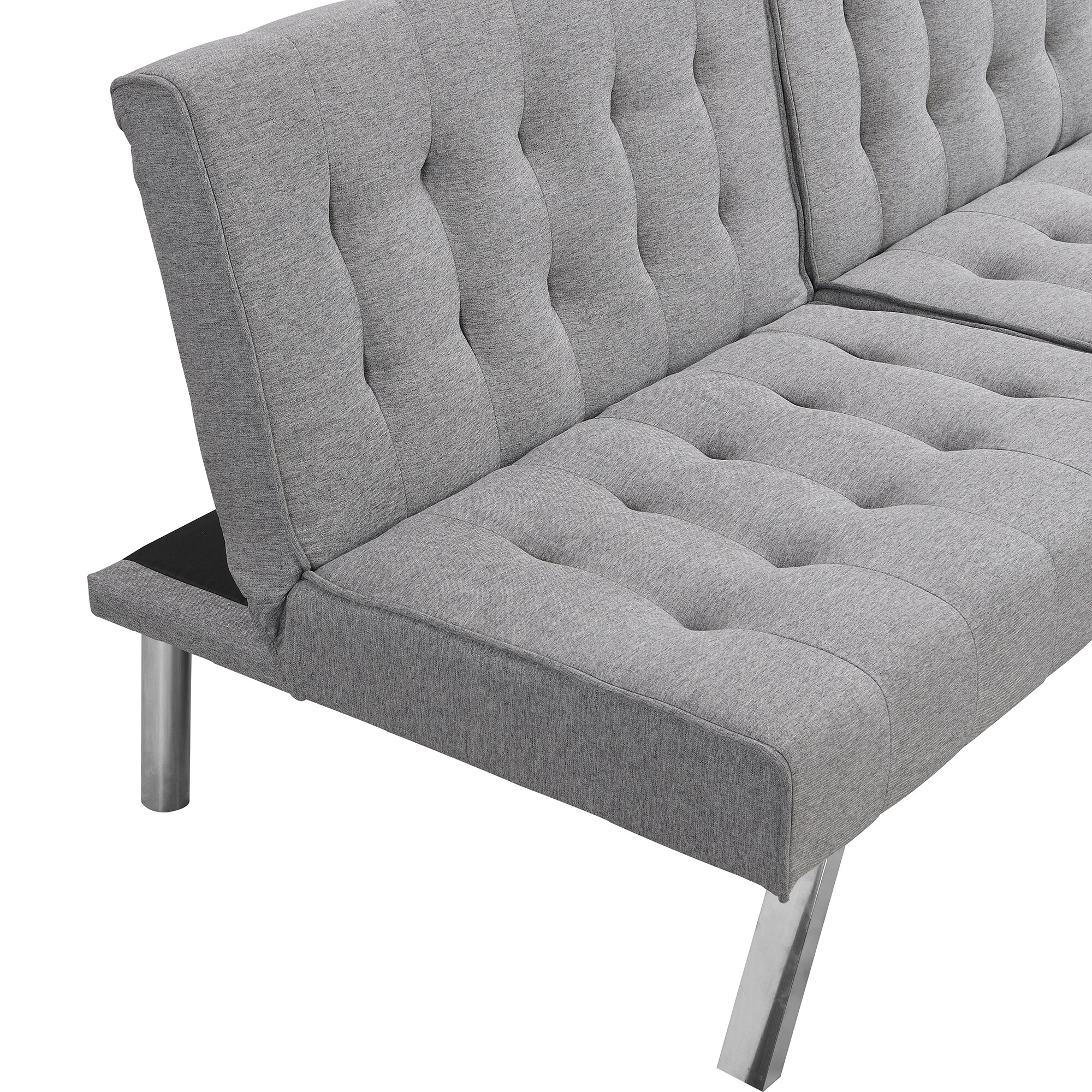 68 inch Multi Functional Sofa Bed Tufted Fabric Upholstered