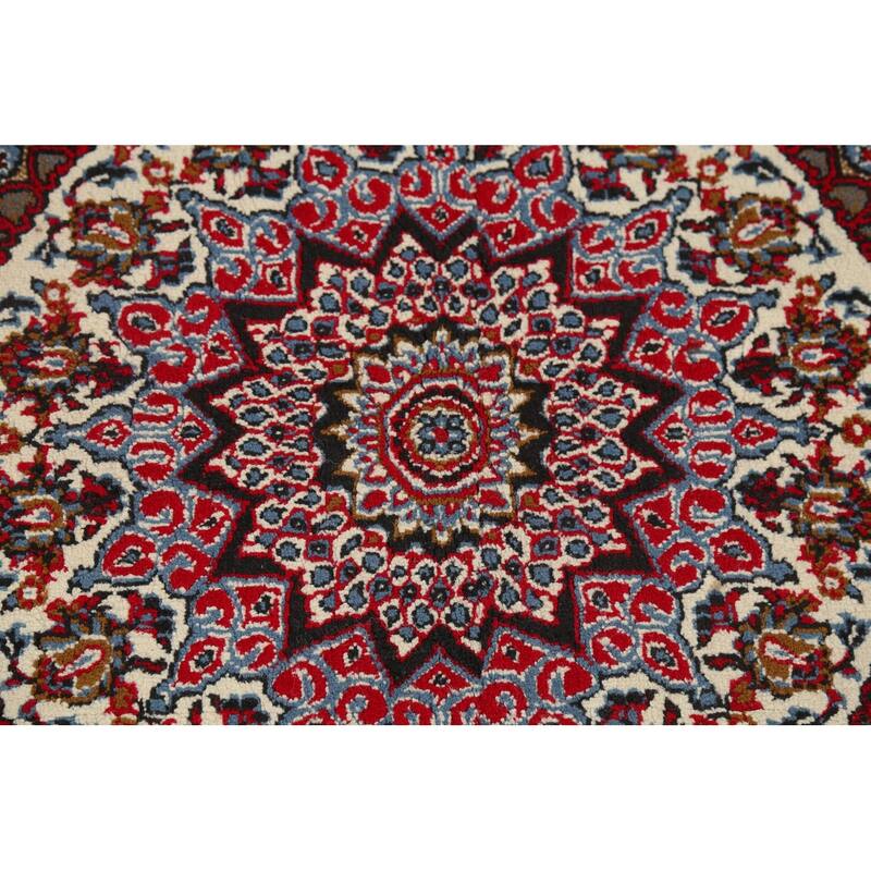 Traditional Floral Red Kashmar Turkish Area Rug Machine Made Carpet - 6'3" x 9'6"