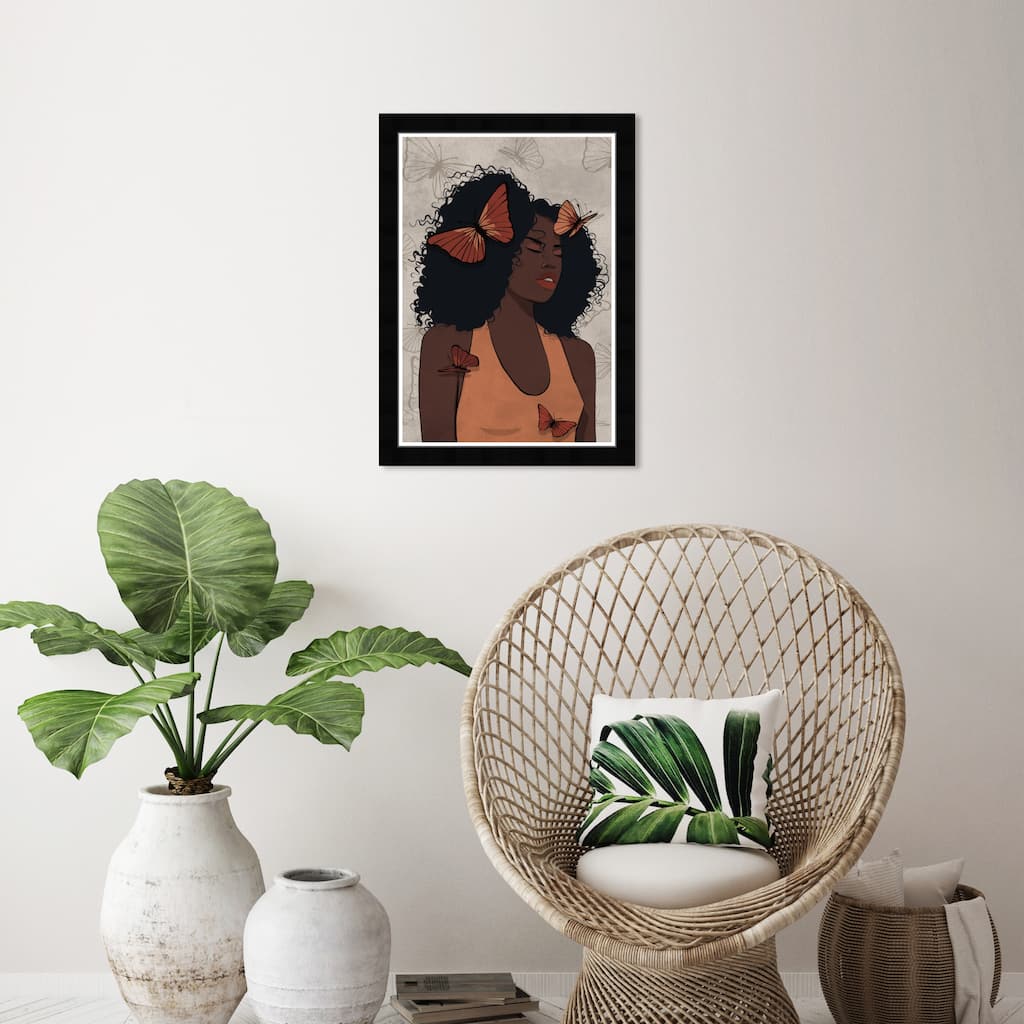 Wynwood Studio Prints Fashion and Glam Some Fashion and Butterflies Gray and Light Gray Tropical Wall Art Canvas Print