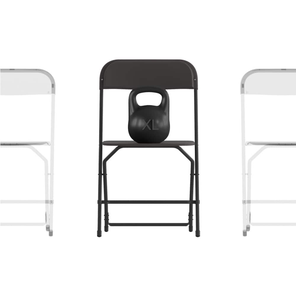 Big and Tall Commercial Folding Chair - Extra Wide 650LB. Capacity - Durable Plastic - 4-Pack