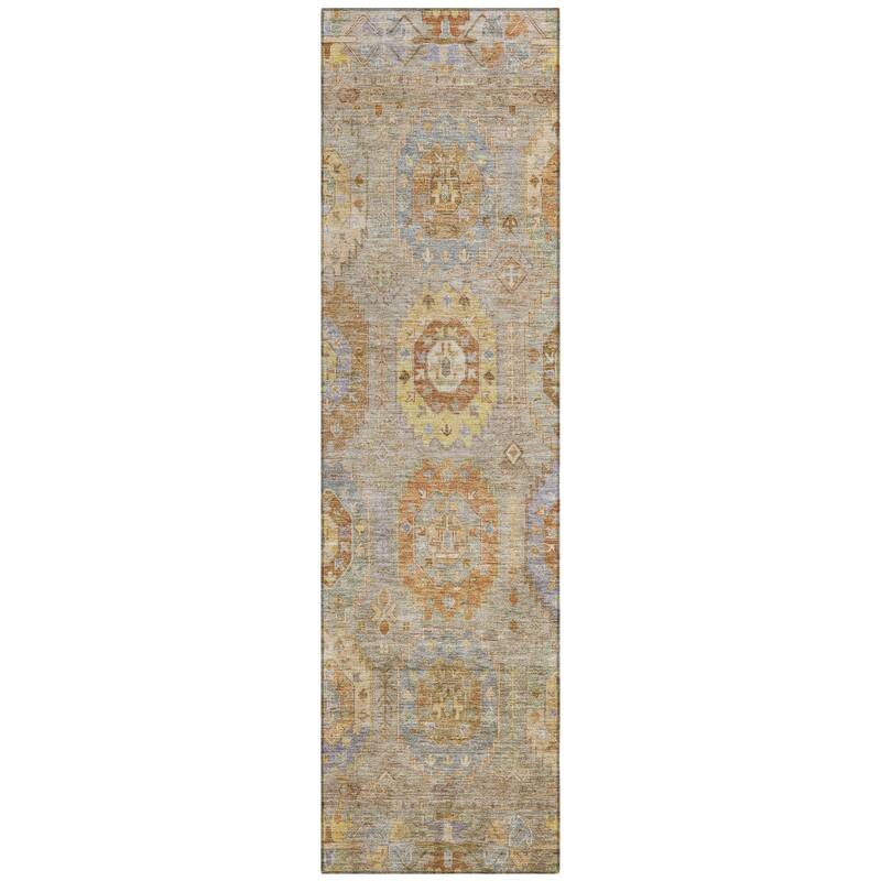 Machine Washable Indoor/ Outdoor Vintage Traditional Chantille Rug