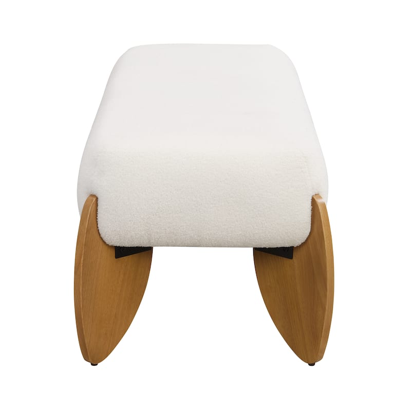 Christopher Knight Home - Clara White Boucle Ottoman Bench - 48" W x 19.5" D x 17" H