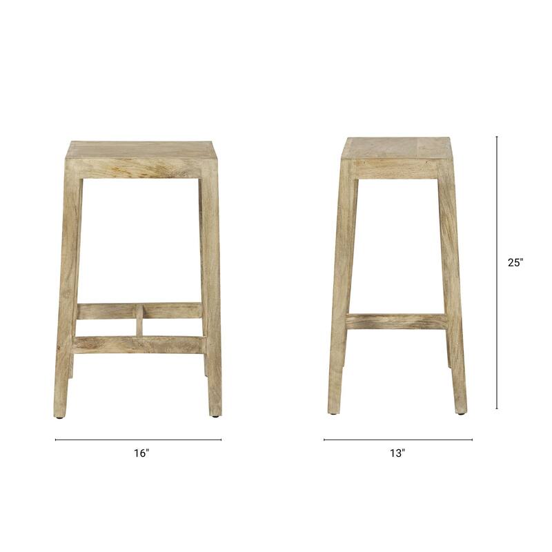 Colony Light Brown Solid Wood Counter Stool - 16.0L x 13.0W x 25.0H