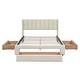 preview thumbnail 11 of 31, Minimalist Design Full Size Upholstered Wooden Platform Bed with Headboard,3 Storage Drawers in Footboard