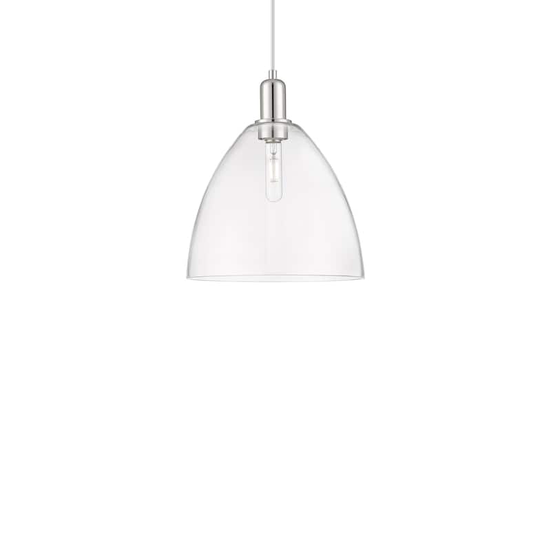 Innovations Lighting 716-1P-14-12 Bristol Pendant Bristol 12" Wide - Polished Nickel / Clear
