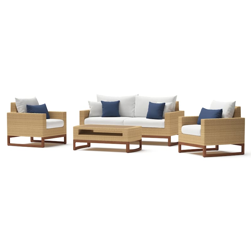 Milea 4 Piece Sunbrella Outdoor Patio Seating Set