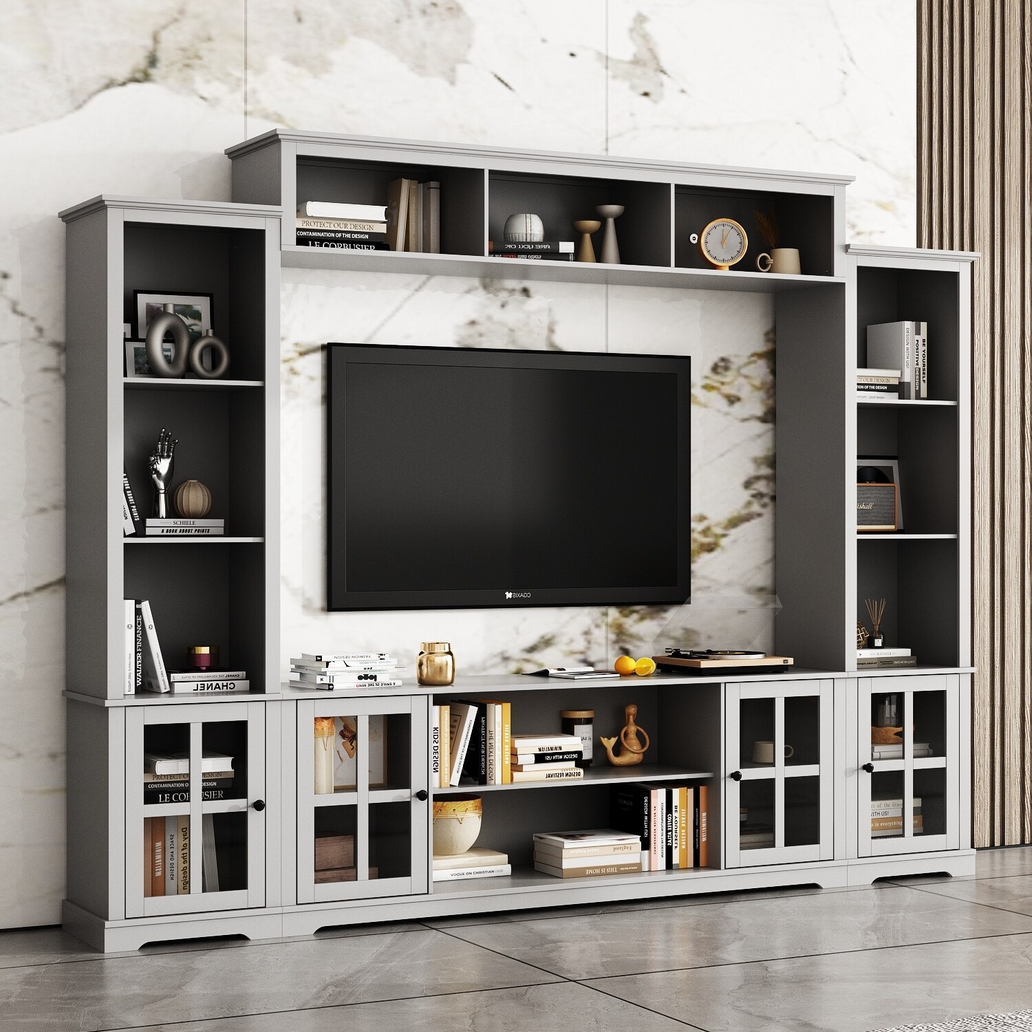 Wall Unit Entertainment Center Bookshelves TV Stand Display End