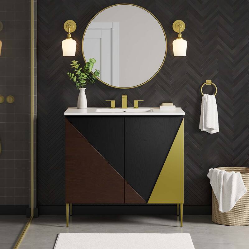 Alchemist Bathroom Vanity Basin Included - White Black - 36"