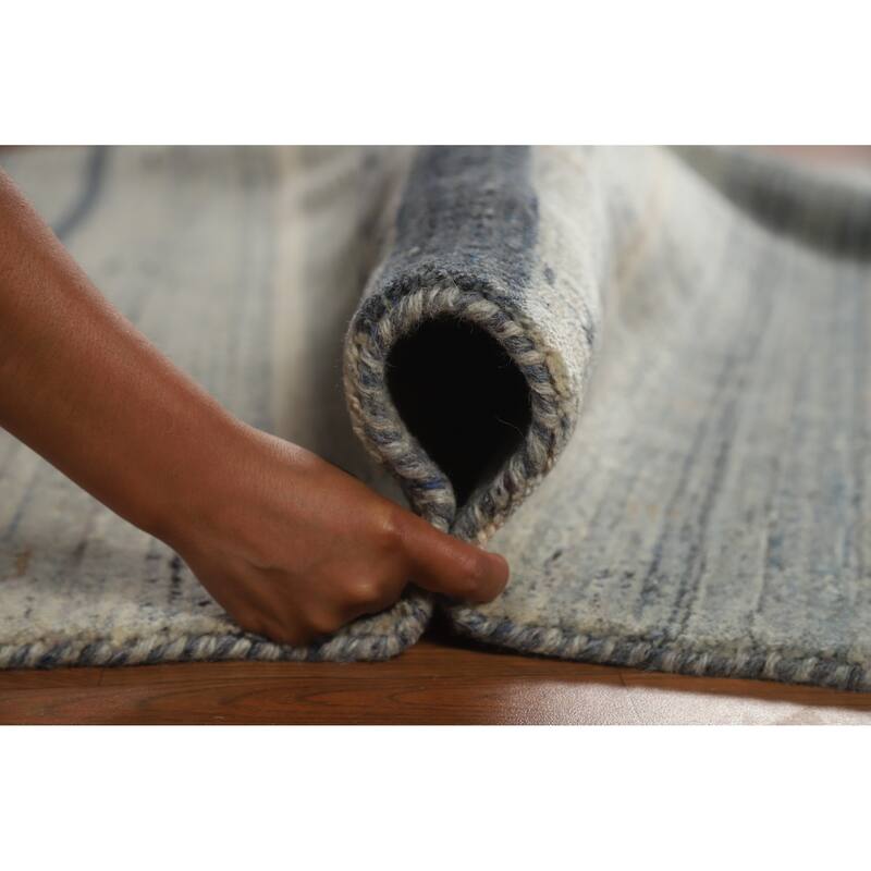Gabbeh Indian Area Rug Handmade Bedroom Grey Wool Carpet - 5'3" x 7'6"